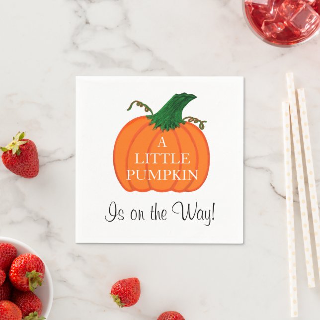 Baby Shower Little Pumpkin Napkins (Insitu)