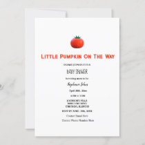 Baby Shower Little Pumpkin On The Way QR Code  Invitation