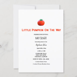 Baby Shower Little Pumpkin On The Way QR Code Invitation