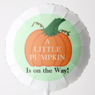 Baby Shower Little Pumpkin Orange Green Balloon