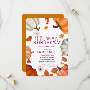 baby shower little pumpkin theme save the date