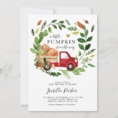 Baby Shower Little Pumpkin Truck Fall Greenery Invitation (Front)
