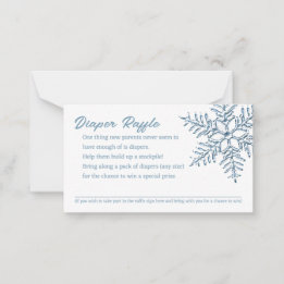 Baby Shower Little Snowflake Diaper Raffle Note Card