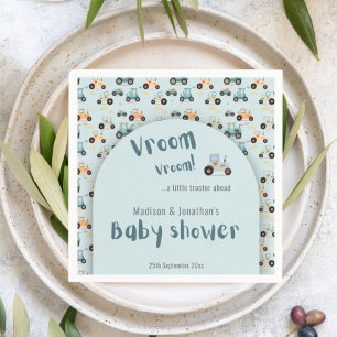 Baby shower little tractor ahead Paper Napkin