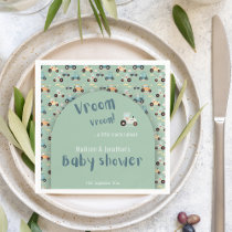 Baby shower little tractor ahead teal Paper Napkin