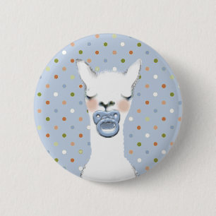 Baby Shower Llama Button