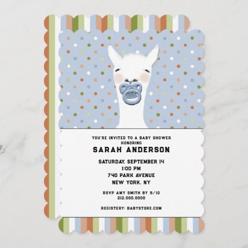 Baby Shower Llama Theme Invitation