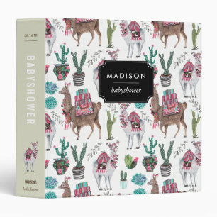 Baby Shower Llamas Animals Custom Binder