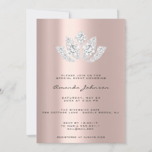 Baby Shower LotusGlitter Rose Gold Drips Boy Girl Invitation