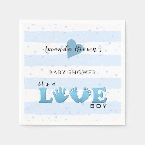 Baby Shower Love Baby Boy Napkins