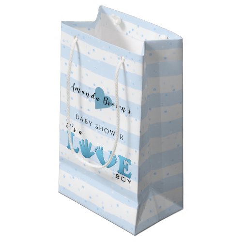 Baby Shower Love Baby Boy Small Gift Bag