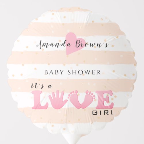 Baby Shower Love Baby Girl Balloon