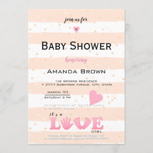 Baby Shower Love Baby Girl Invitation