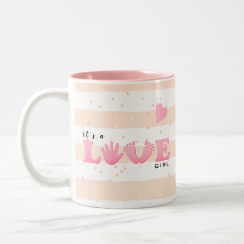 Baby Shower Love Baby Girl Two_Tone Coffee Mug