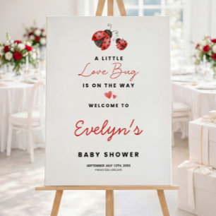 Baby Shower Love Bug Welcome Sign, Lady Bug Foam Board