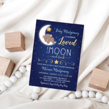 Baby Shower Love You The Moon And Back Invitation by YourMainEvent at Zazzle
