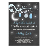 Baby Shower Love You to the Moon and Back Blue Boy Card