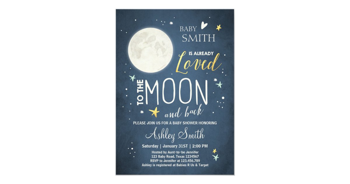 Baby Shower Love You To The Moon Boy Girl Mint Invitation Zazzle Com