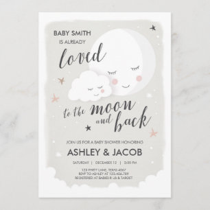 Baby Shower Loved to the Moon and Back Invitation