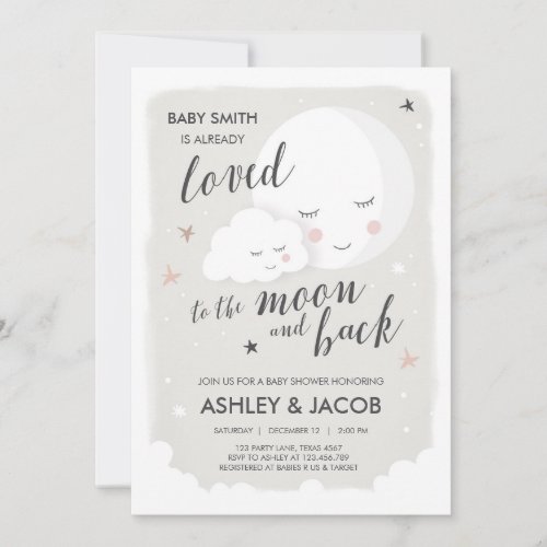 Baby Shower Loved to the Moon and Back Invitation