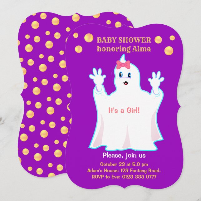 Baby Shower Lovely Ghost Invitation (Front/Back)