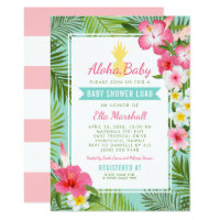 Baby Shower Luau Invitations | Tropical Flowers