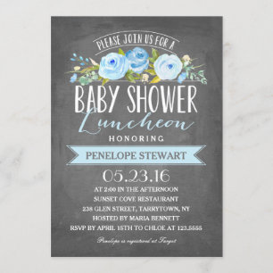 Baby Shower Luncheon Blue Baby Shower Invitation
