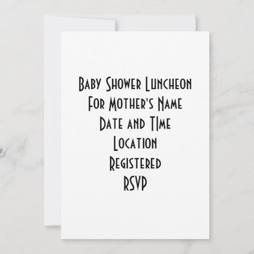 BABY SHOWER LUNCHEON INVITATION Zazzle