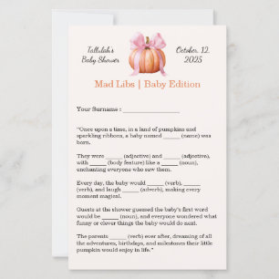Baby Shower Mad Libs Fun Party Activity