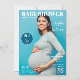 Baby Shower Magazine Cover Invitation