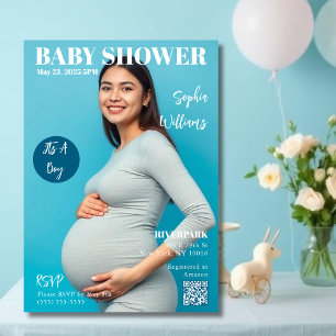 Baby Shower Magazine Cover Invitation