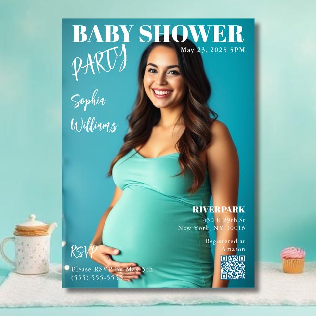Baby Shower Magazine Cover Invitation (Baby Shower Magazine Cover Invitation )