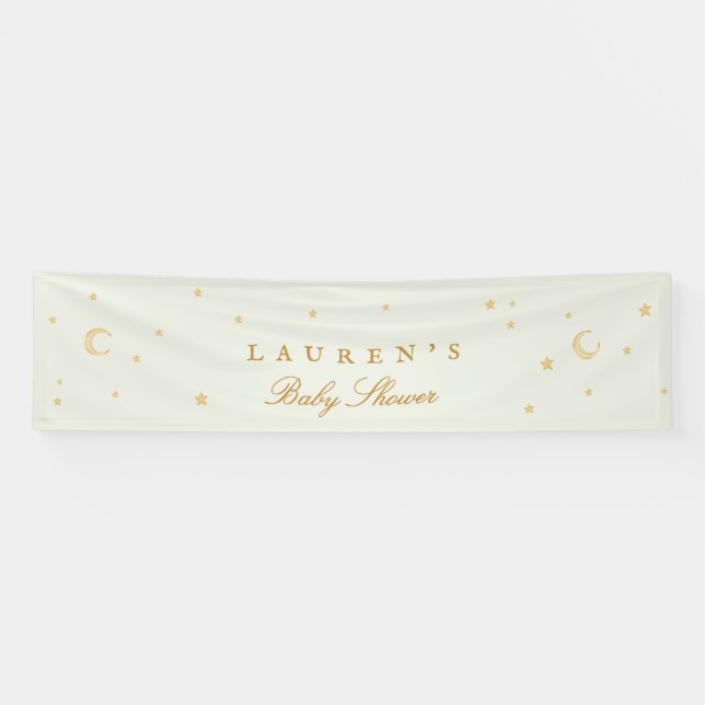 Baby Shower magical sage green stars welcome Banner (Horizontal)