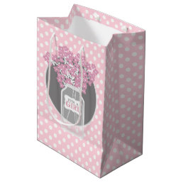 Baby Shower Mason Jar (pink) Medium Gift Bag
