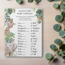 Baby Shower Match Game Jungle Safari Animals   Notepad