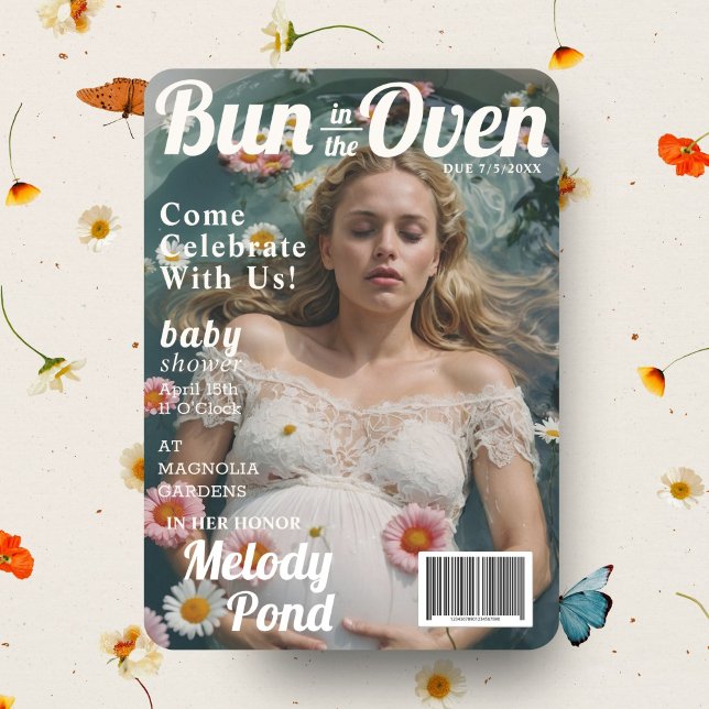Baby Shower Maternity Magazine Cover Invitation (Creator Uploaded)