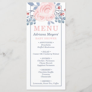 Baby Shower Menus Zazzle