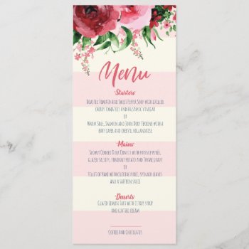 Baby Shower Menu Card Floral by NellysPrint at Zazzle