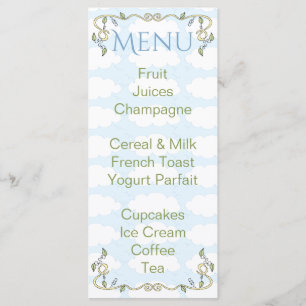Baby Shower Menu "Castle in the Sky/Yellow"