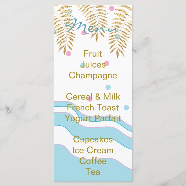 Baby Shower Menu "Flamingo Mommy & Baby" (Front)