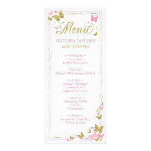 Baby Shower Menu with Butterflies