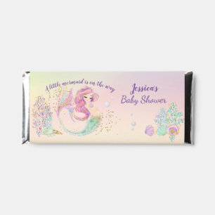 Baby Shower Mermaid Mother Watercolor Pastel Hershey Bar Favors