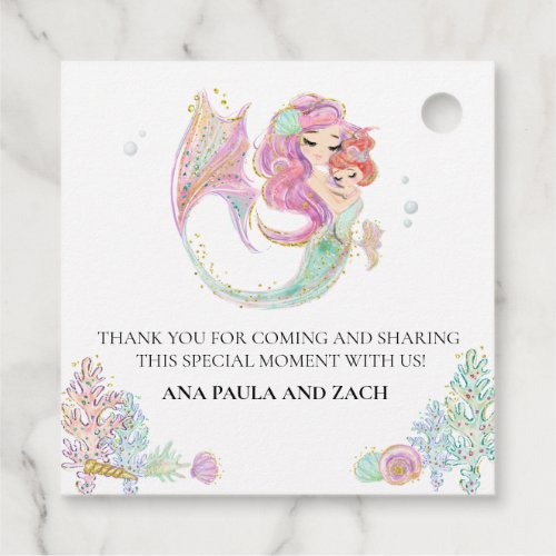 Baby Shower Mermaid Thank you Favor Tags