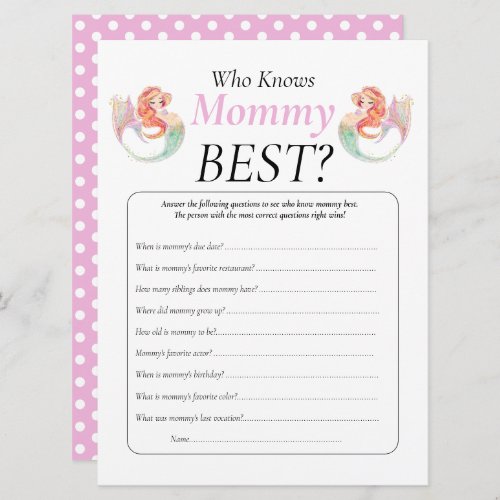 Baby Shower Mermaid Under The Sea Knows Mommy   Invitation