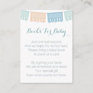 Baby Shower Mexican Fiesta Matching Bring A Book Enclosure Card