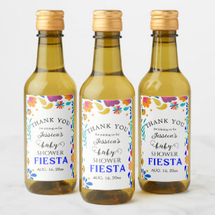Baby Shower Mexican Fiesta Mini Bottle Wine Label