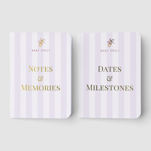 Baby shower milestone memories Pocket Notebook Set (Front)