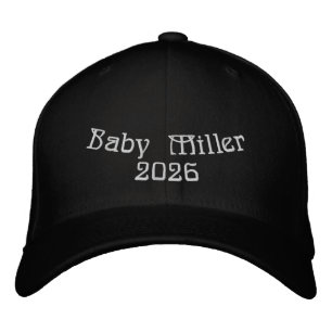 Baby Shower Miller 2026 Black Youth Flexfit Wool Embroidered Baseball Cap