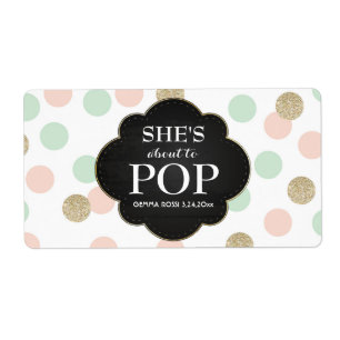 Baby Shower Mini Champagne Label Gender Neutral