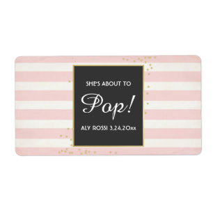 Baby Shower Mini Champagne Label Girl